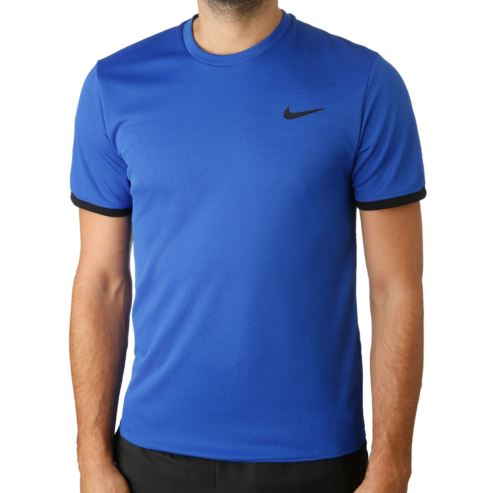 Nike Court Dry T-shirt Hommes - Bleu , Noir