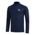 V&ecirc;tements Quiet Please Quiet Please Big Serve 1/4 Zip Haut manches longues Hommes-bleu fonc&eacute;