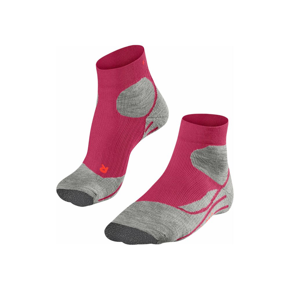 Falke TE2 Short Chaussettes De Tennis Femmes - Rouge Foncé , Gris