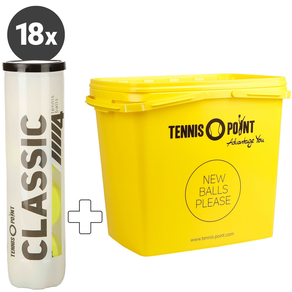 Tennis-Point Classic 18 Tubes De 4 + Seau À Balles