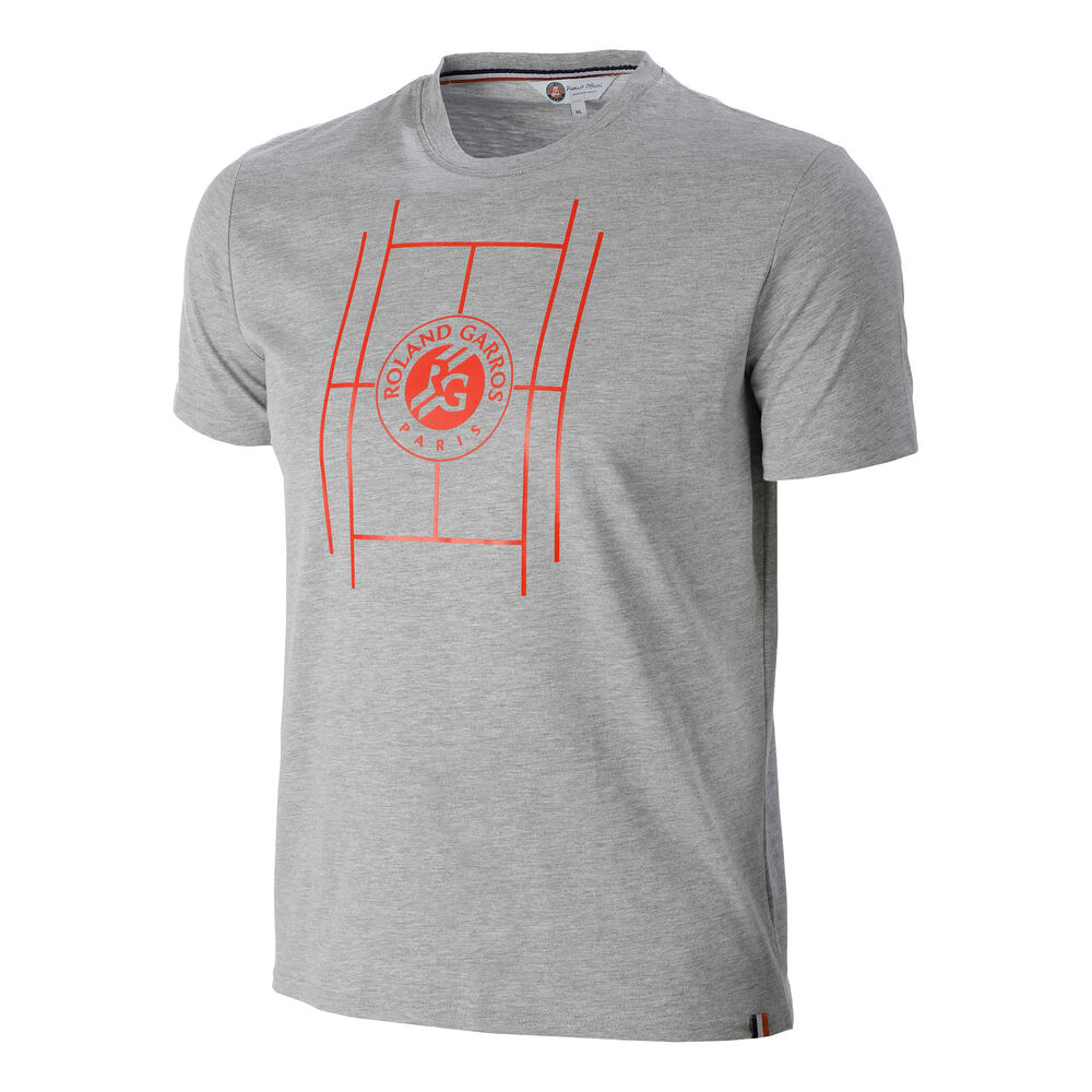 Roland Garros Court T-shirt Hommes - Gris Clair , Corail