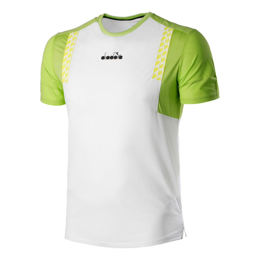 Diadora Clay T-shirt Hommes - Blanc , Jaune Lemon