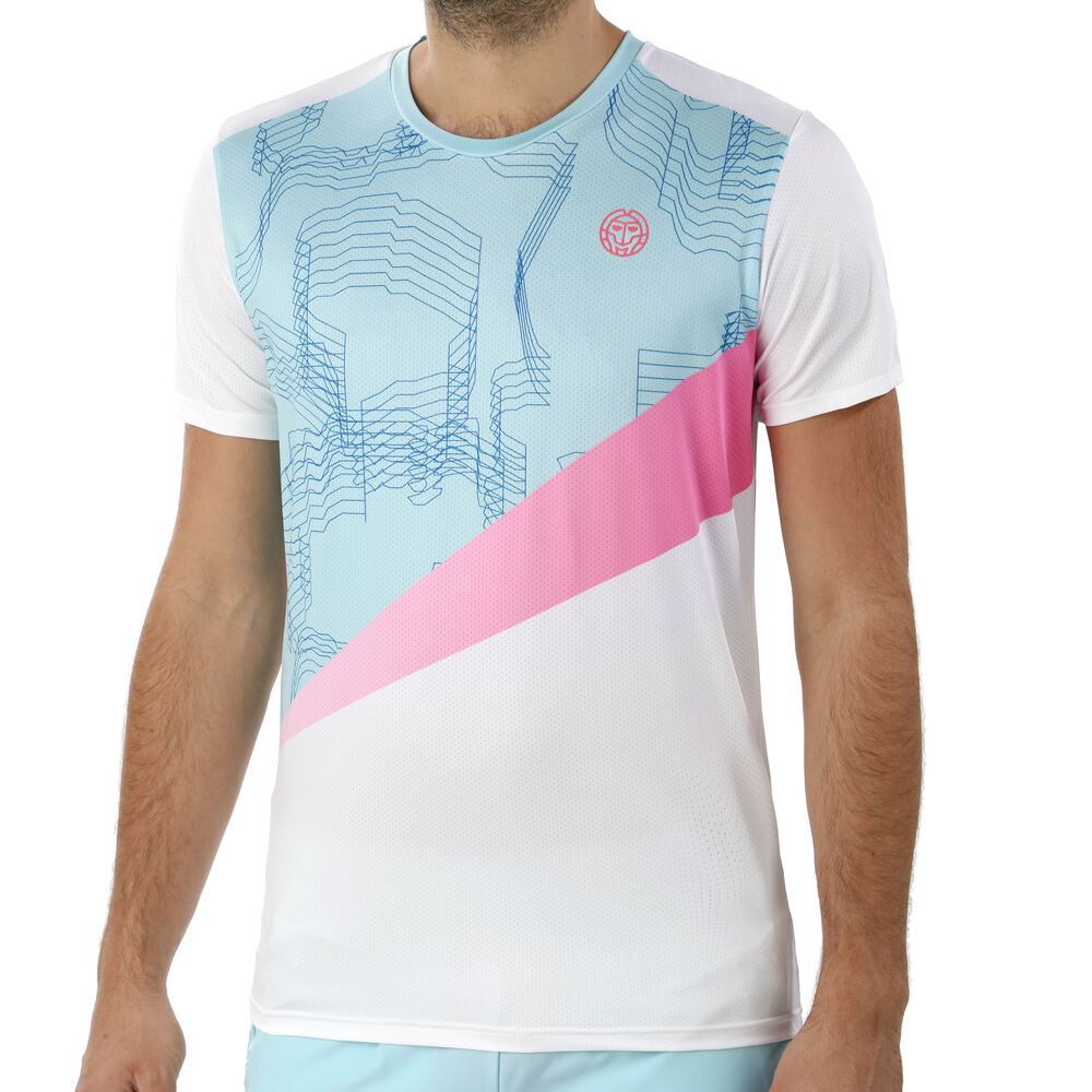 BIDI BADU Jarol Tech T-shirt Hommes - Blanc , Turquoise