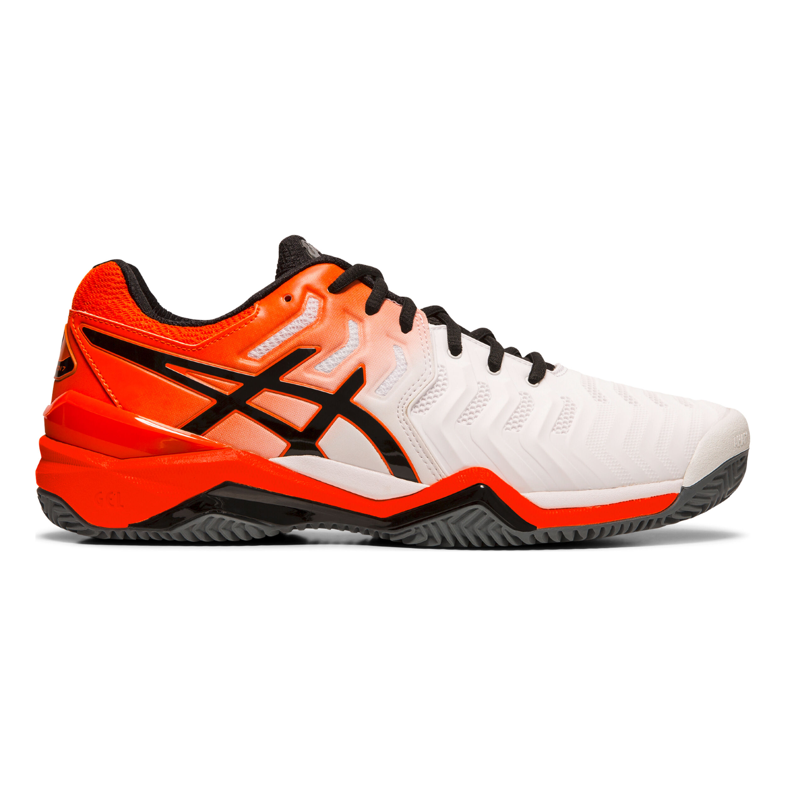 Gel Resolution 7 Clay Chaussure Terre Battue Hommes Blanc Orange