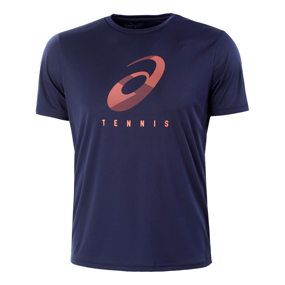 Asics Practice Spiral T-shirt Hommes - Bleu Foncé , Abricot