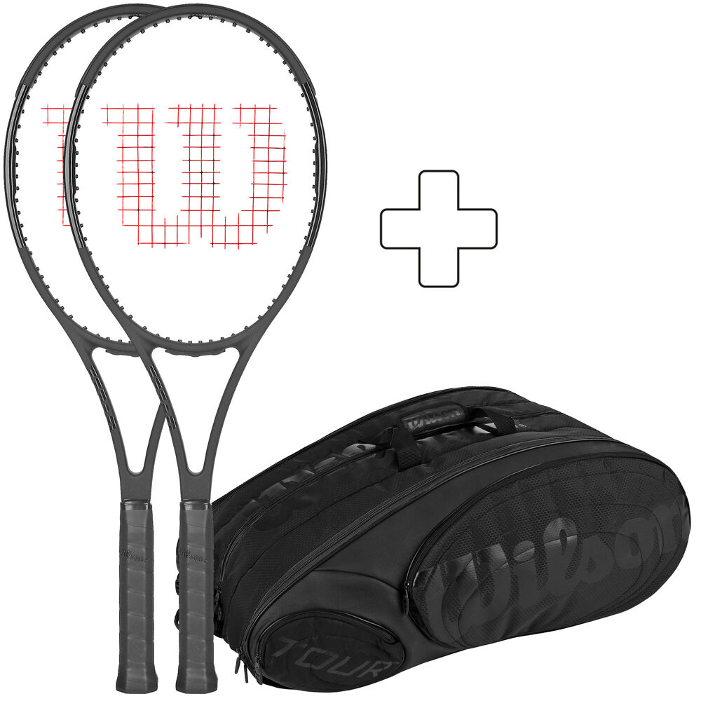 Wilson 2x Pro Staff 97 Black Countervail + Sac De Tennis