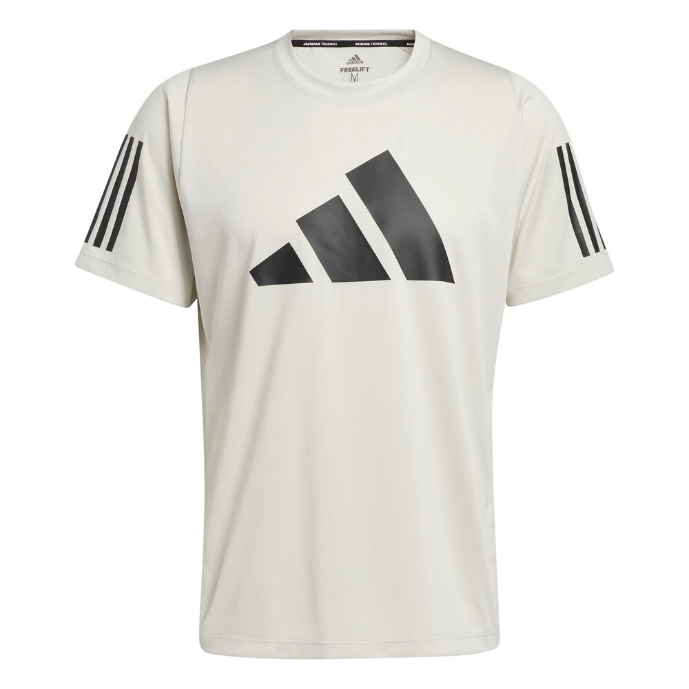 adidas 3 Bar Aeroready T-shirt Hommes - Crème , Gris Foncé
