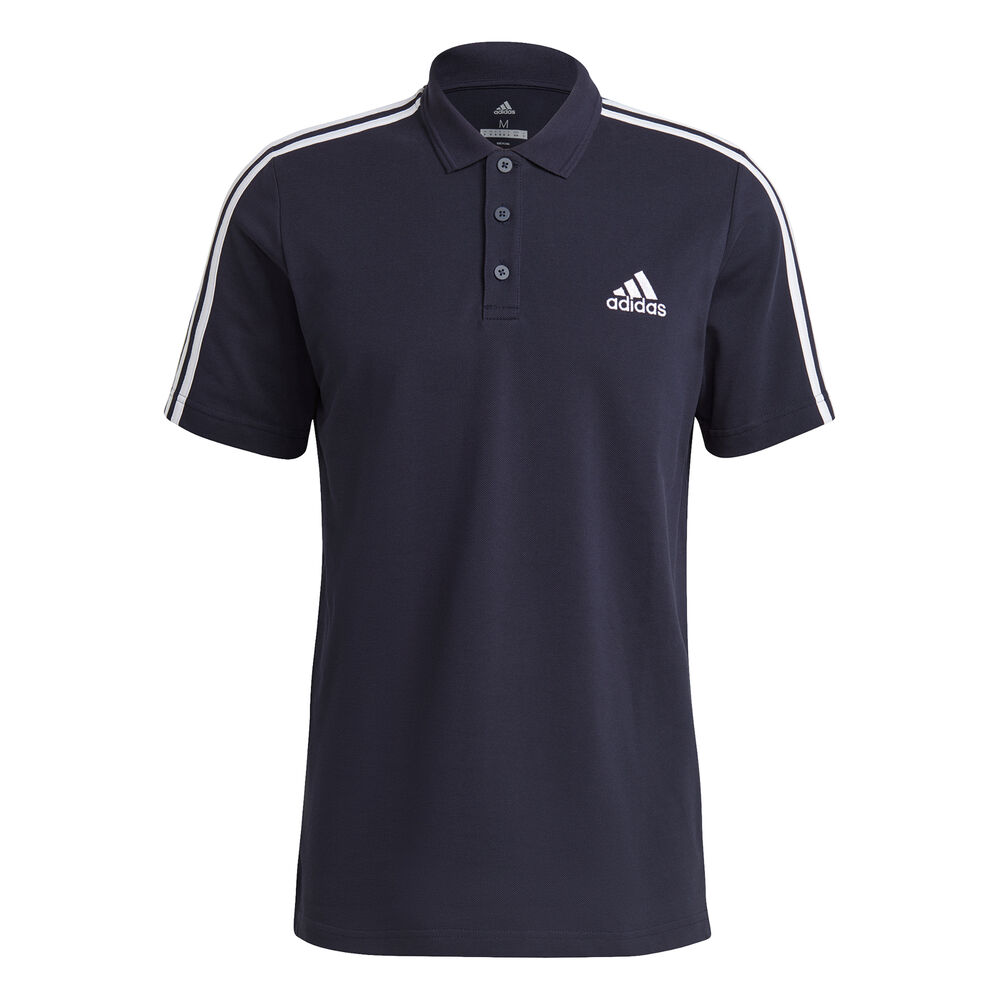 adidas 3-Stripes Pique Polo Hommes - Bleu Foncé , Blanc