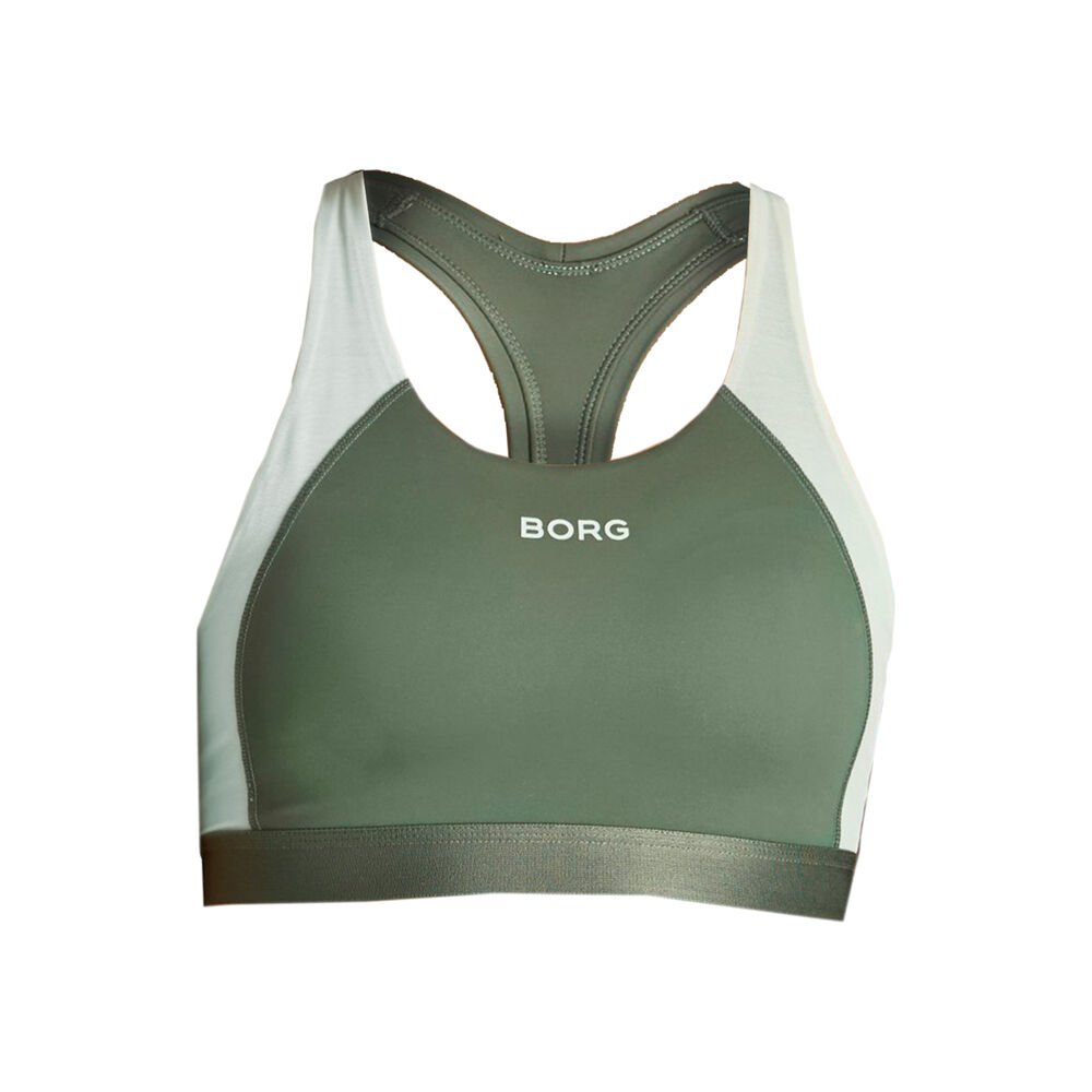 Björn Borg Seasonal Solid Suki Adjustable Medium Soutien-gorge Sport Femmes - Vert , Crème