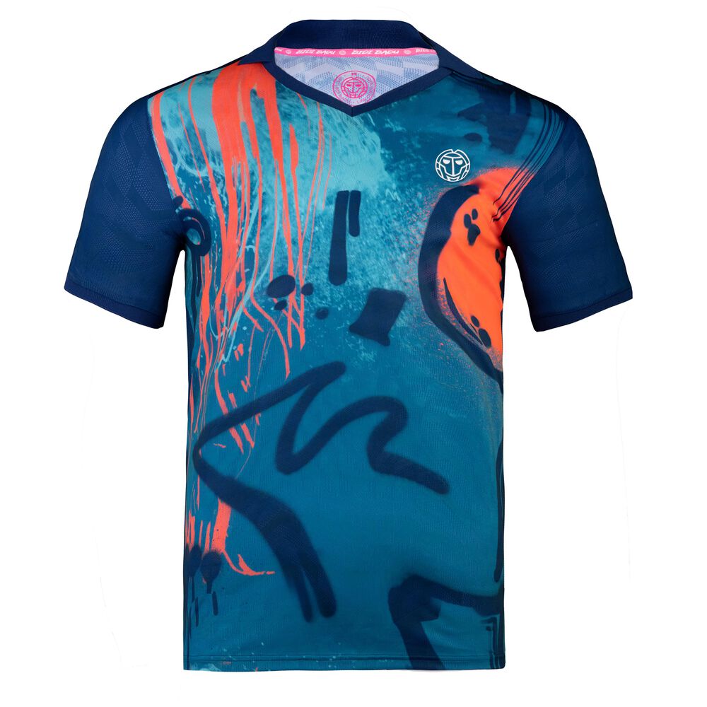 BIDI BADU Eren Tech Polo Hommes - Bleu Petrol, Bleu Foncé