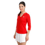 V&ecirc;tements de tennis BIDI BADU BIDI BADU Crew 2.0 V-Neck Haut manches longues Femmes-rouge