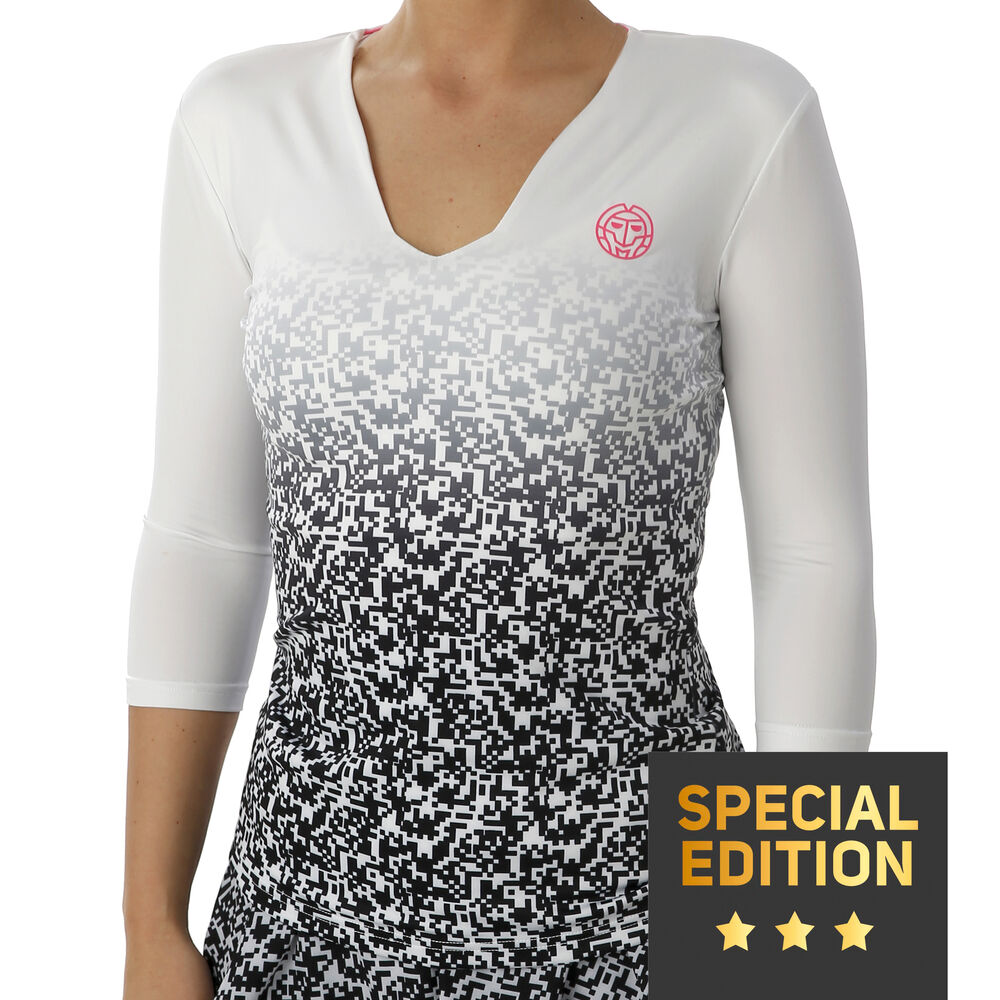 BIDI BADU Ariana Tech V-Neck Haut Manches Longues Edition Spéciale Femmes - Blanc , Noir