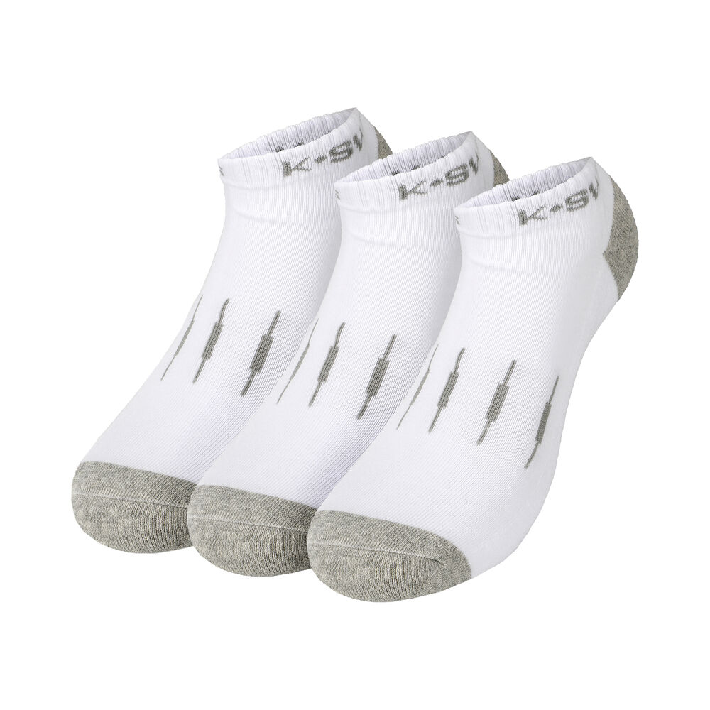 K-Swiss Chaussettes De Tennis Pack De 3 Femmes - Blanc , Gris Clair