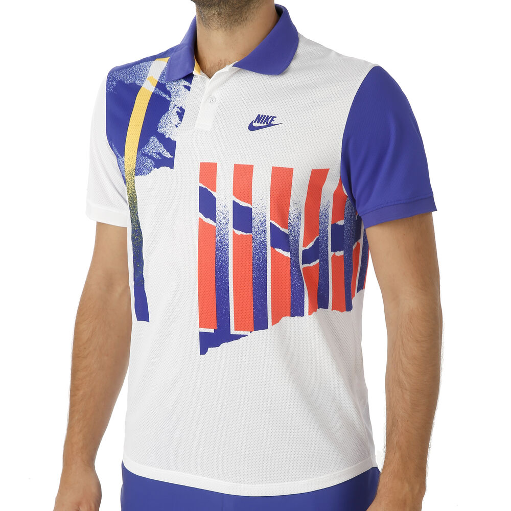 Nike Court Advantage Polo Hommes - Blanc , Multicouleur