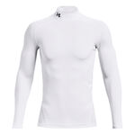 V&ecirc;tements Under Armour Under Armour Coldgear Comp Mock Haut Manches Longues Hommes-Blanc