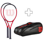 Lot De Raquettes Wilson 2x Clash 100 V2.0 plus Schlägertasche