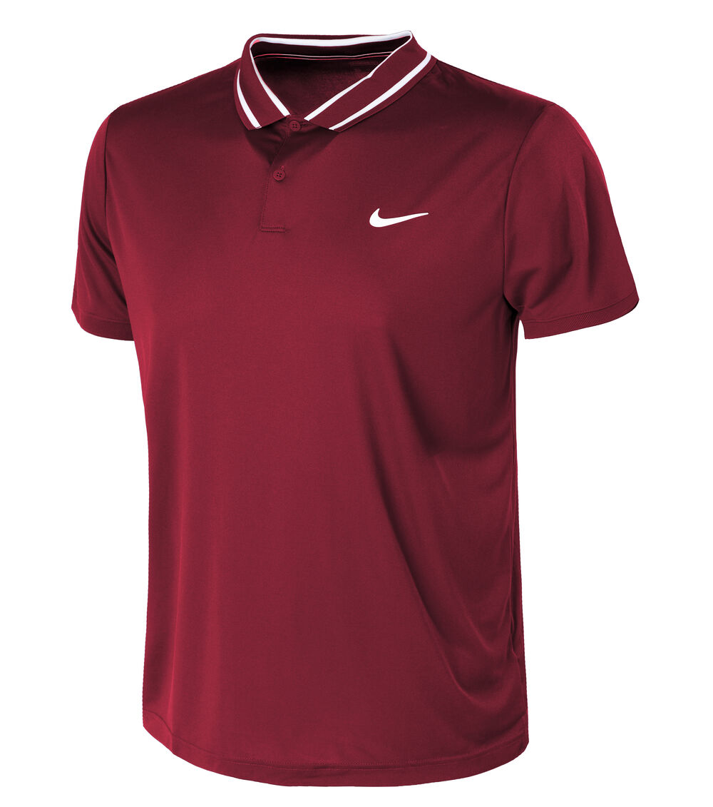 Nike Dri-Fit Victory Pique Polo Hommes - Rouge Foncé , Blanc