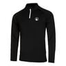Big Serve 1/4 Zip Haut Manches Longues Hommes-Noir,Blanc