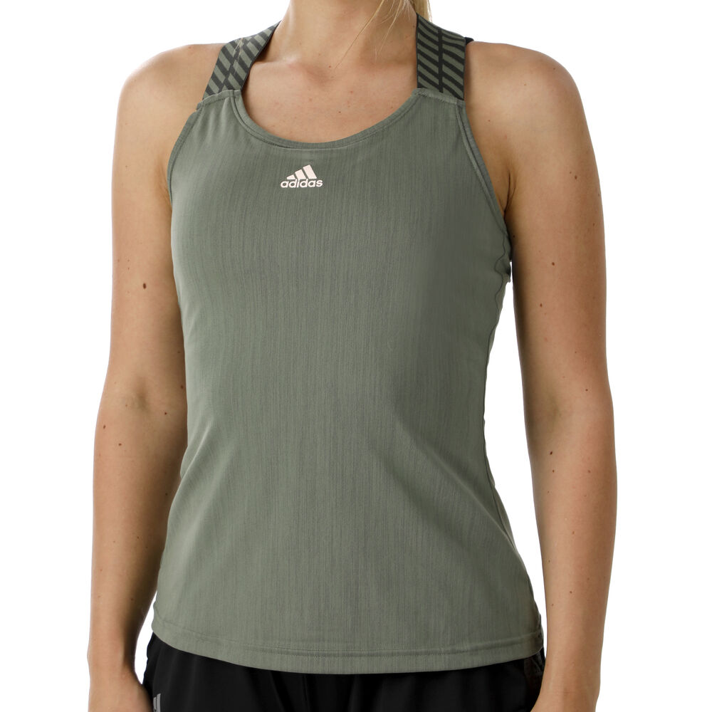 adidas Y- Débardeur Tank Top Femmes - Vert Olive , Blanc