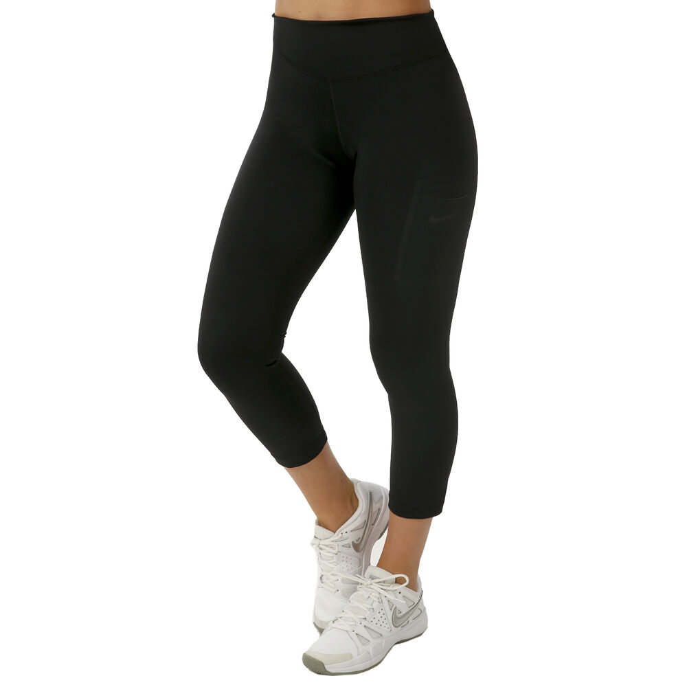 Nike Power Crop Collant Tight Femmes - Noir , Noir Brillant