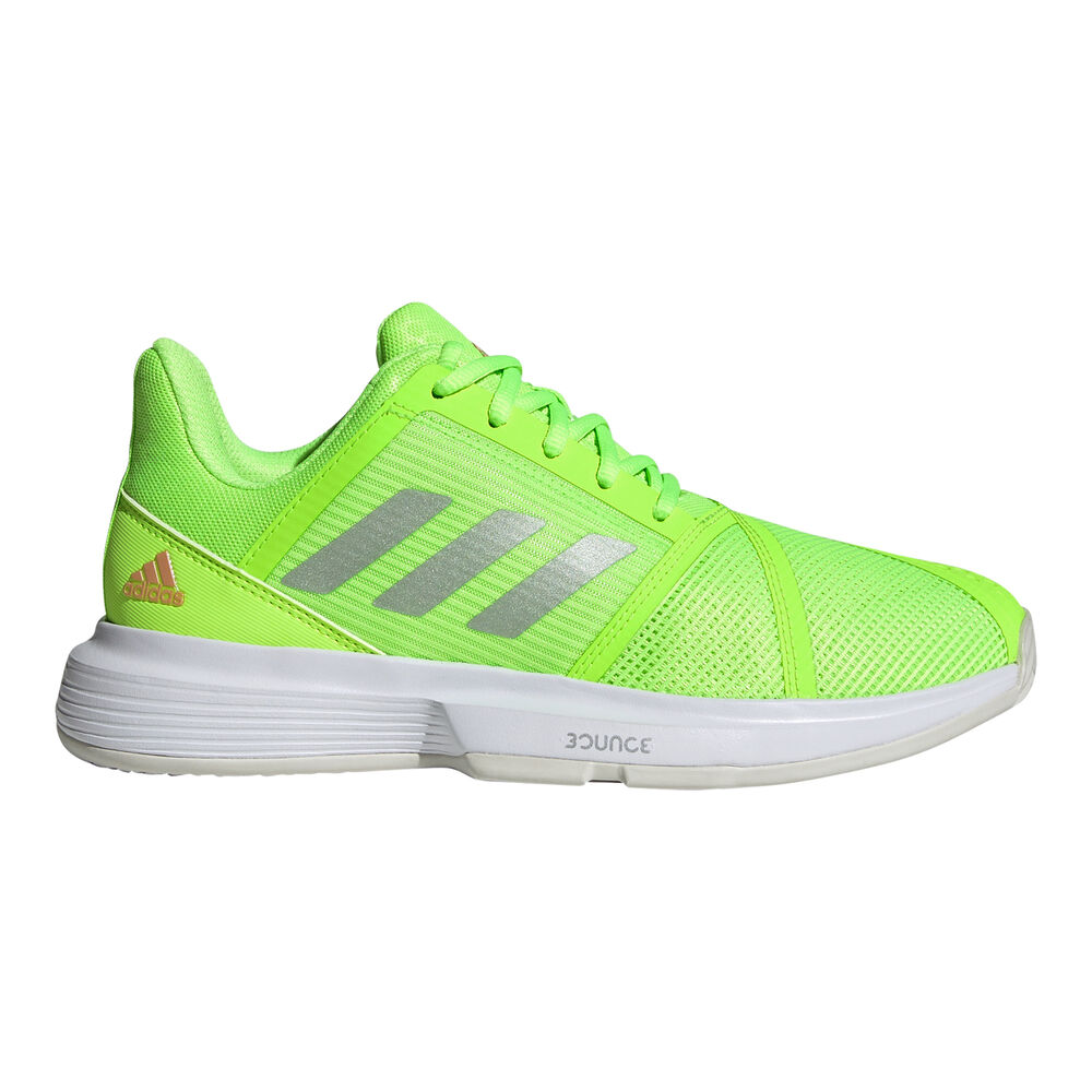 adidas Court Jam Bounce Chaussures Toutes Surfaces Femmes - Vert Fluo , Argent