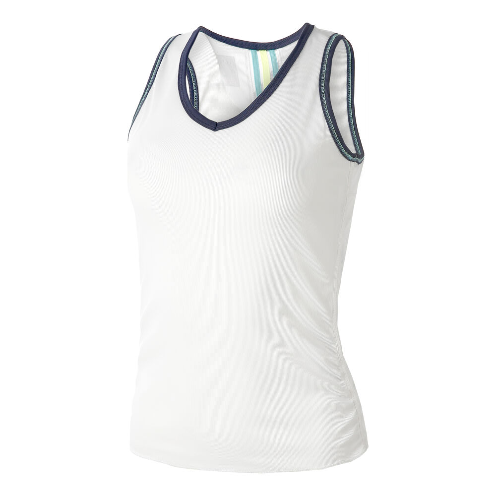 Lucky in Love Lightweight Rib Débardeur Tank Top Femmes - Blanc , Bleu Foncé