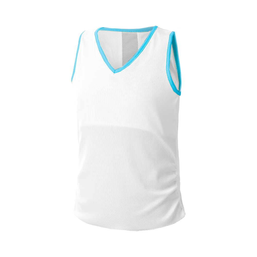 Lucky in Love Lightweight Rib Débardeur Tank Top Filles - Blanc , Turquoise