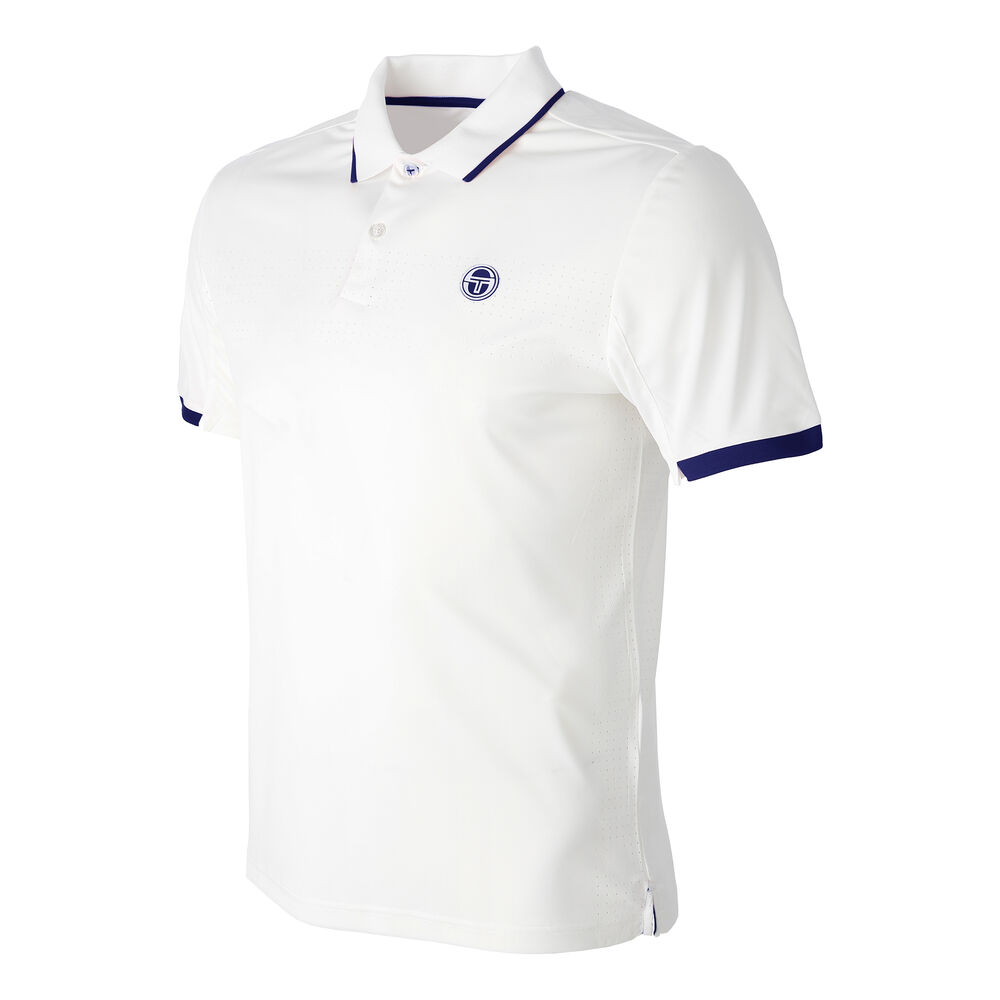 Sergio Tacchini Youngline Pro Polo Hommes - Blanc , Bleu Foncé