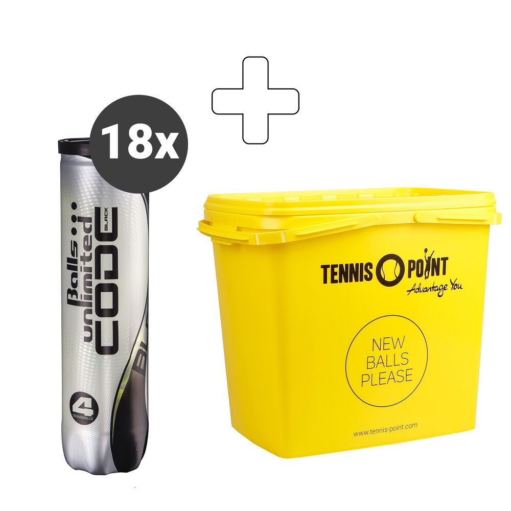 Balls Unlimited Code Black 18 Tubes De 4 + Seau à Balles