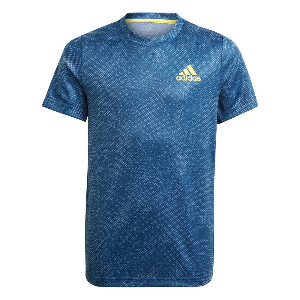 adidas OZ T-shirt Garçons - Bleu , Jaune Citron