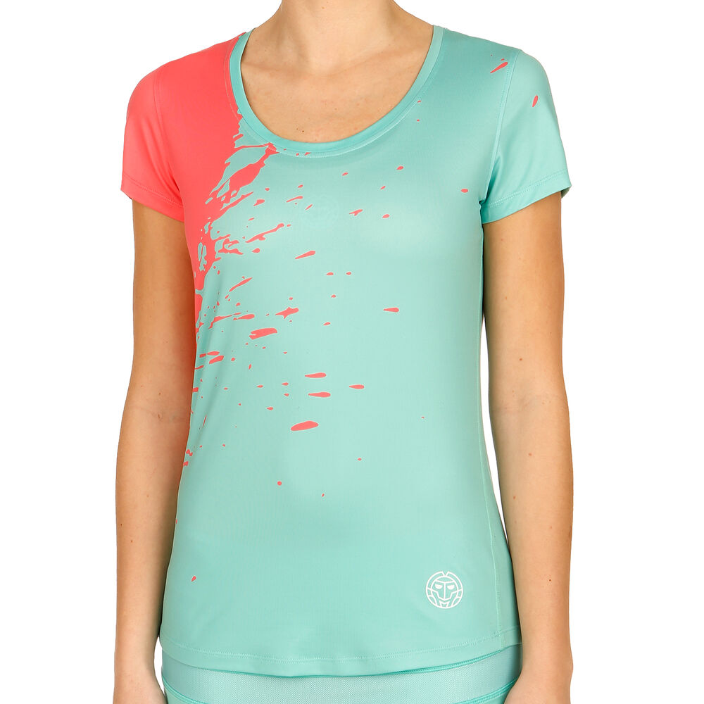 BIDI BADU Amari Tech Round-Neck T-shirt Femmes - Mint, Corail