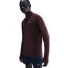 Stride Half-Zip Longsleeve Maillot de course Hommes-rouge fonc&eacute;, argent