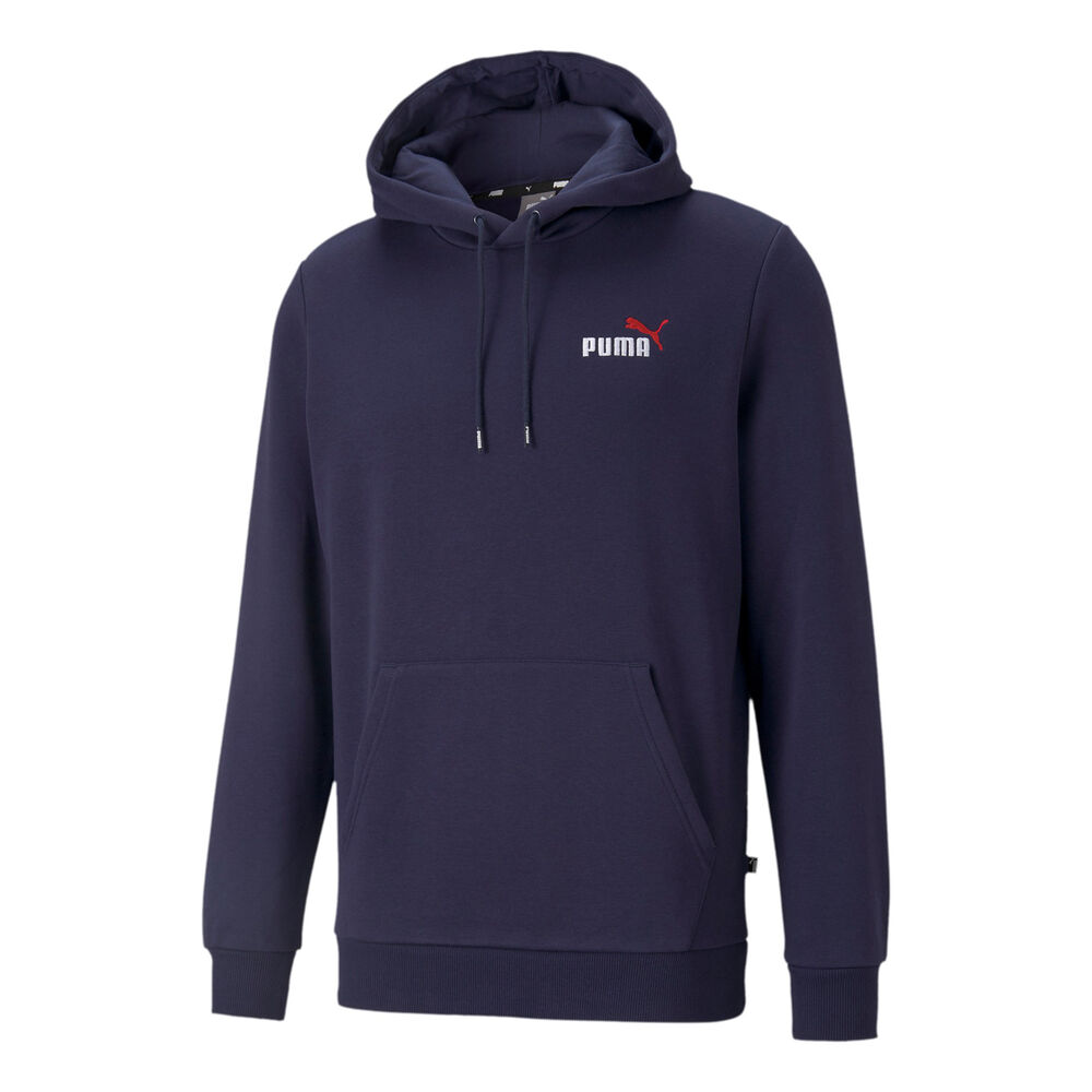 Puma Essential Embroidery Logo Sweat À Capuche Hommes - Bleu Foncé , Blanc
