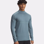 V&ecirc;tements Under Armour Under Armour Cold Weather Grid Haut Manches Longues Hommes-Bleu Gris