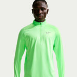 V&ecirc;tements Nike Nike Stride Half-Zip Maillot de course Hommes - vert clair, argent