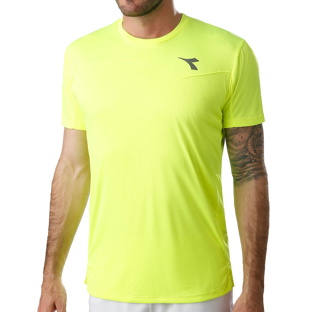 Diadora Team T-shirt Hommes - Jaunes Fluo , Noir