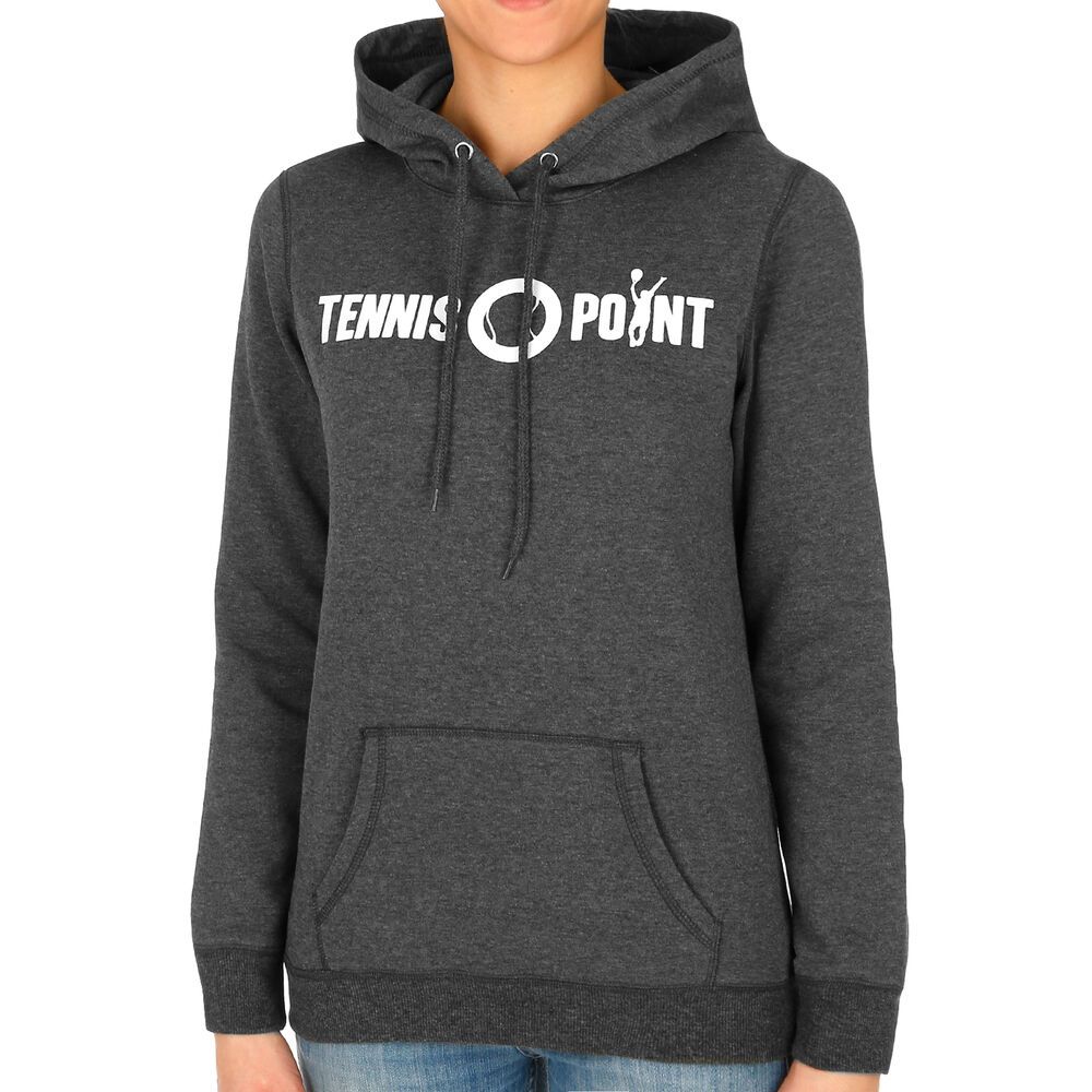 Tennis-Point Classic Logo Sweat à Capuche Femmes - Gris Foncé, Blanc