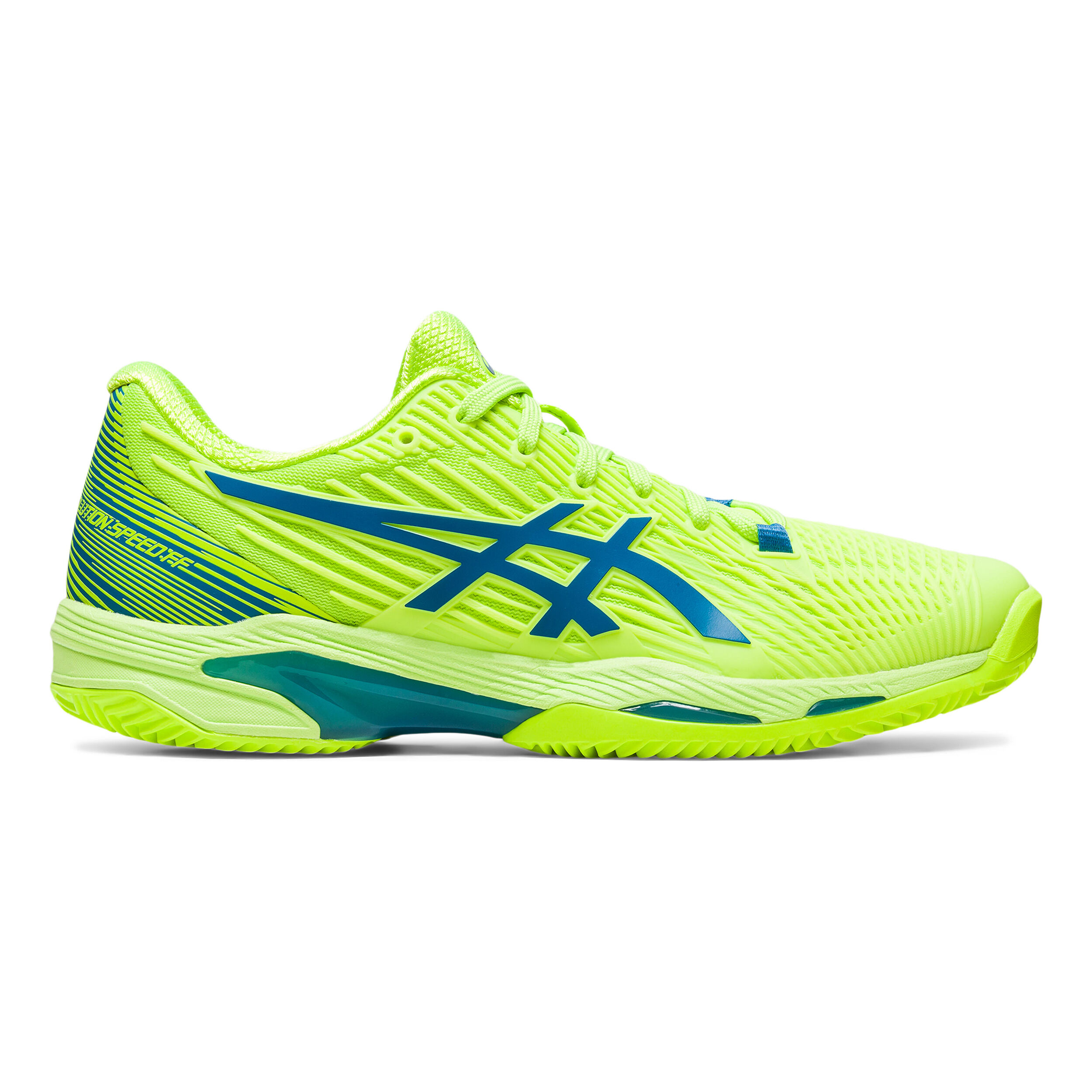 Buy ASICS Solution Speed FF 2 Chaussure Terre Battue Femmes Vert Fluo Bleu online Tennis Point FR