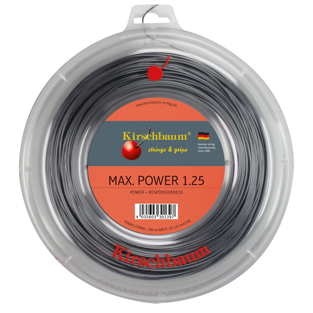 Kirschbaum Max Power Bobine Cordage 200m - Anthracite