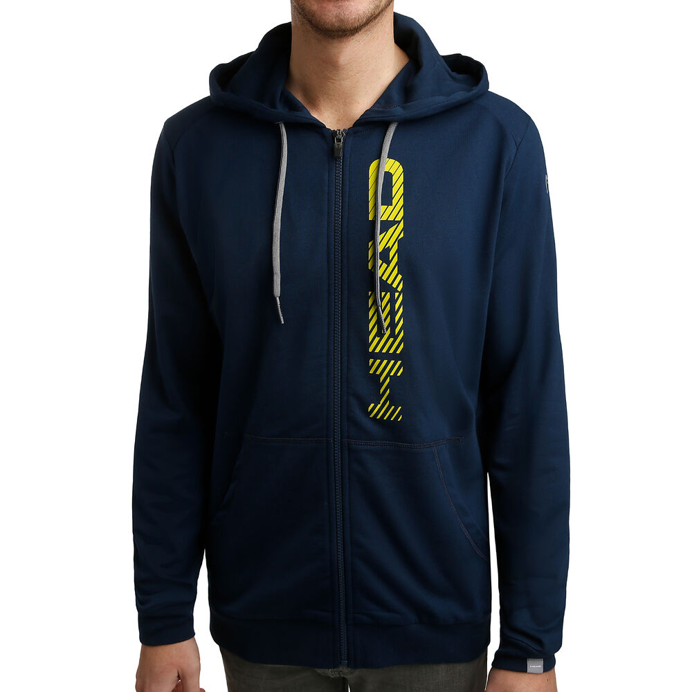 HEAD Club Fynn Gilet En Coton Hommes - Bleu Foncé , Jaune Citron