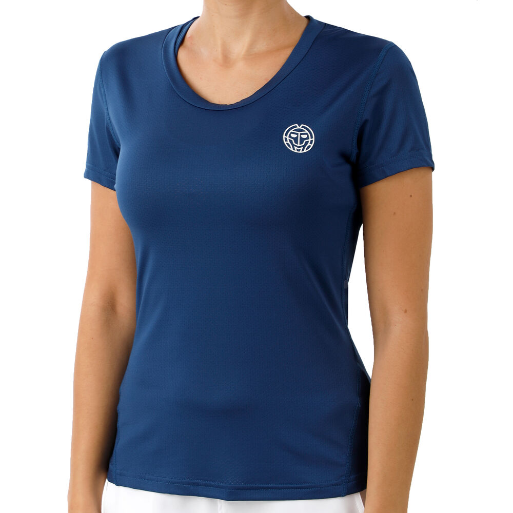 BIDI BADU Eve Tech Roundneck T-shirt Femmes - Bleu Foncé , Blanc