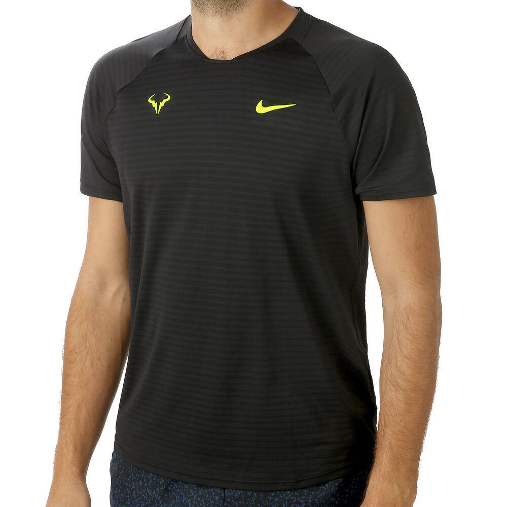 Nike Rafael Nadal Court AeroReact Slam T-shirt Hommes - Noir , Jaunes Fluo