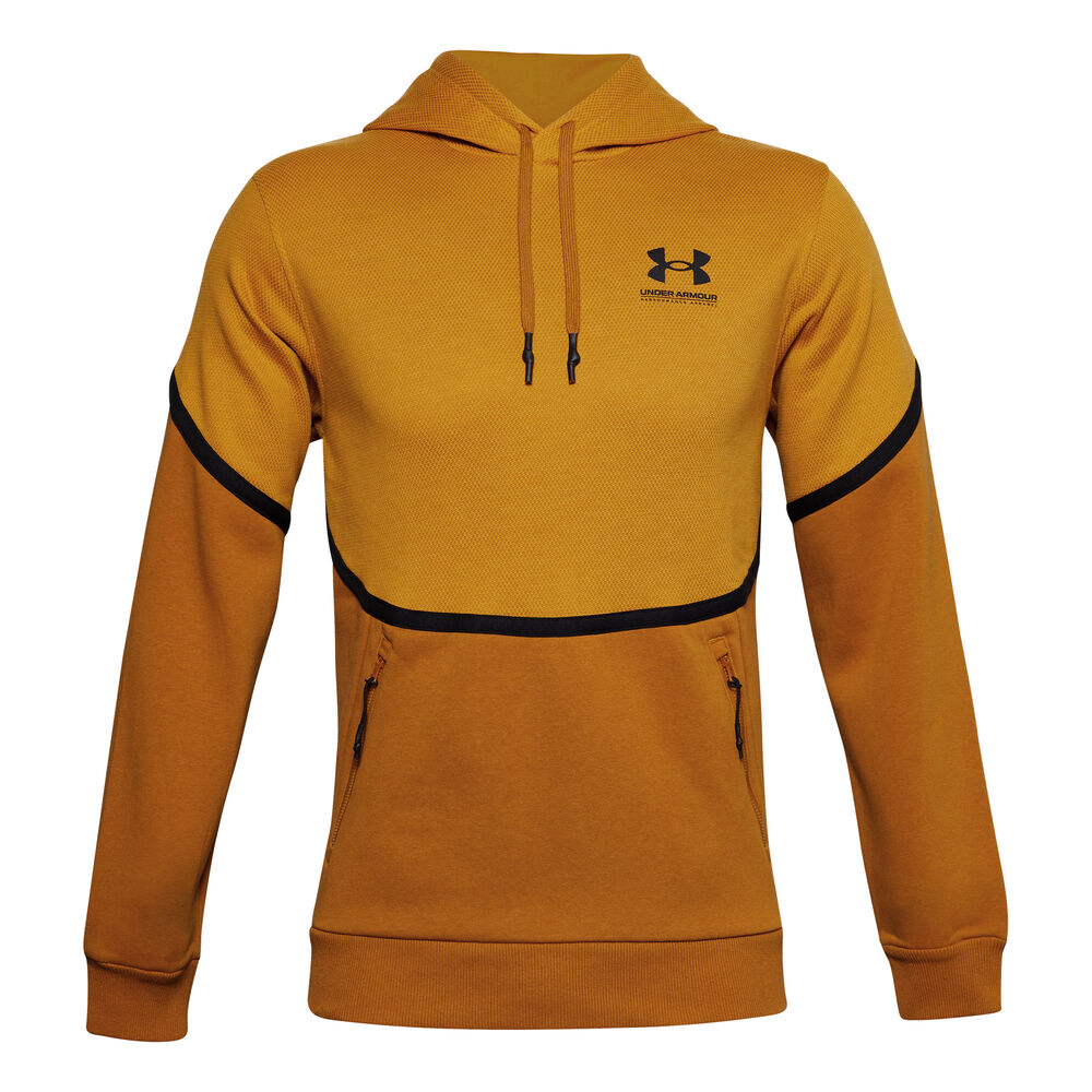 Under Armour Rival AMP Sweat à Capuche Hommes - Jaune Doré, Marron