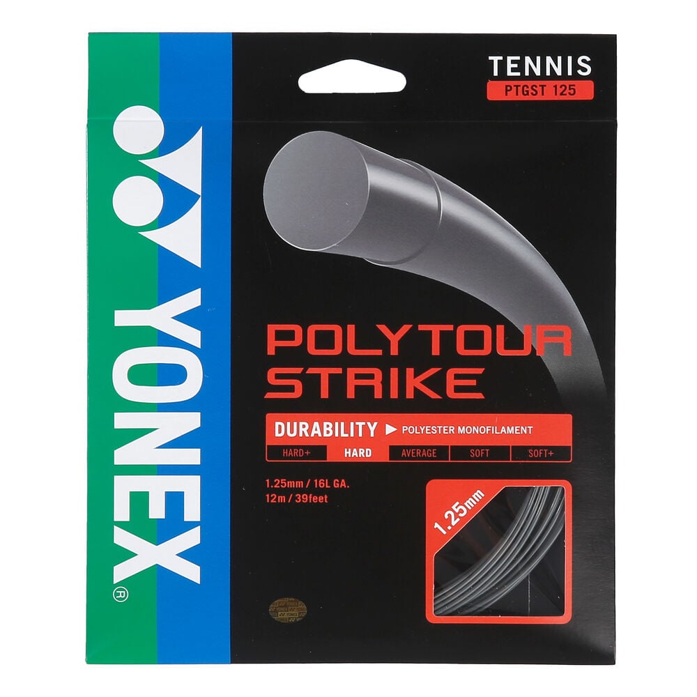 Yonex Poly Tour Strike Cordage En Garniture 12m - Gris Foncé