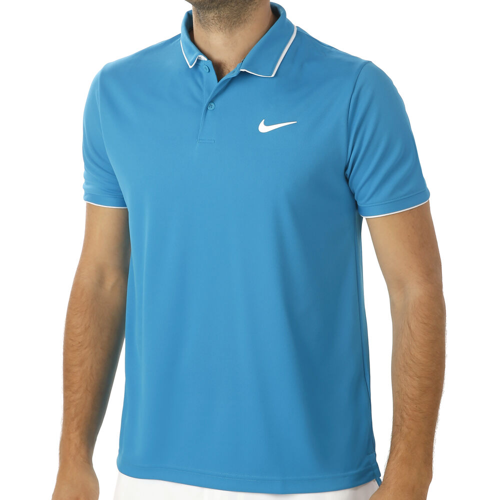 Nike Court Dry Polo Hommes - Turquoise , Blanc