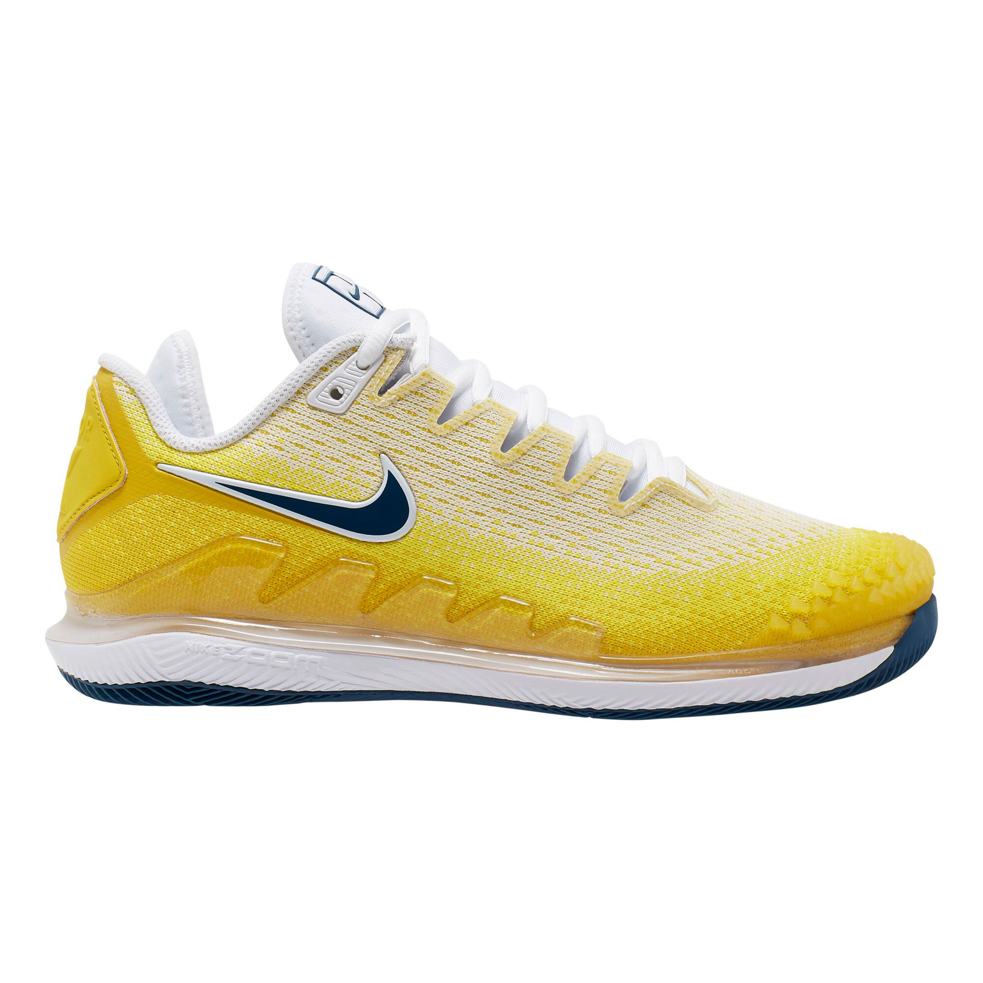 Nike Air Zoom Vapor X Knit Chaussures Toutes Surfaces Femmes Jaune Citron Bleu Fonce Acheter En Ligne Tennis Point