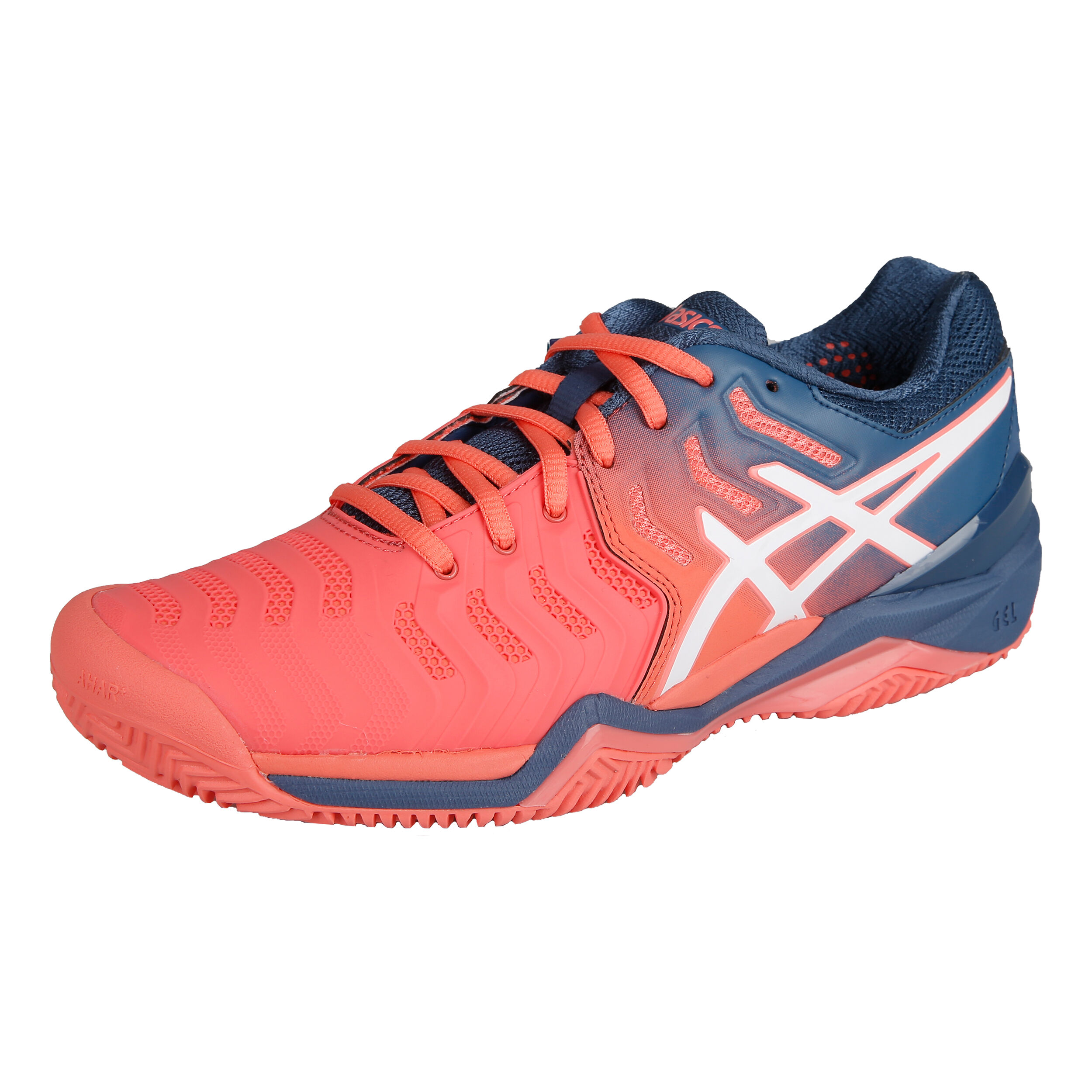 Buy ASICS Gel Resolution 7 Clay Chaussure Terre Battue Femmes Bleu Fonce Corail online Tennis Point FR