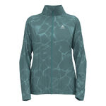 Vêtements Odlo Odlo Zeroweight Print Veste Running Femmes-Bleu Gris