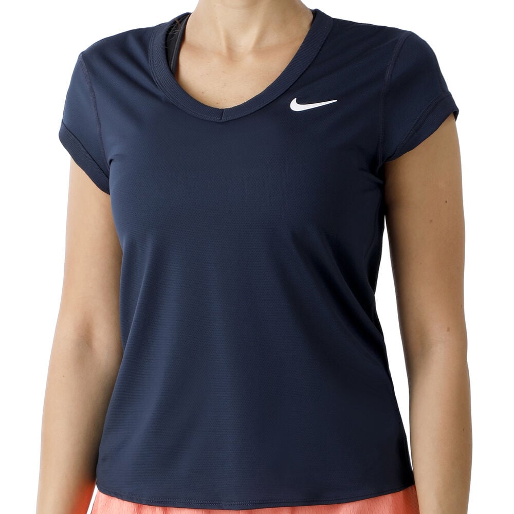 Nike Court Dry T-shirt Femmes - Bleu Foncé