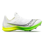 Chaussures de running Saucony Saucony Endorphin Cheetah Spikes Femmes-Blanc,Vert Fluo